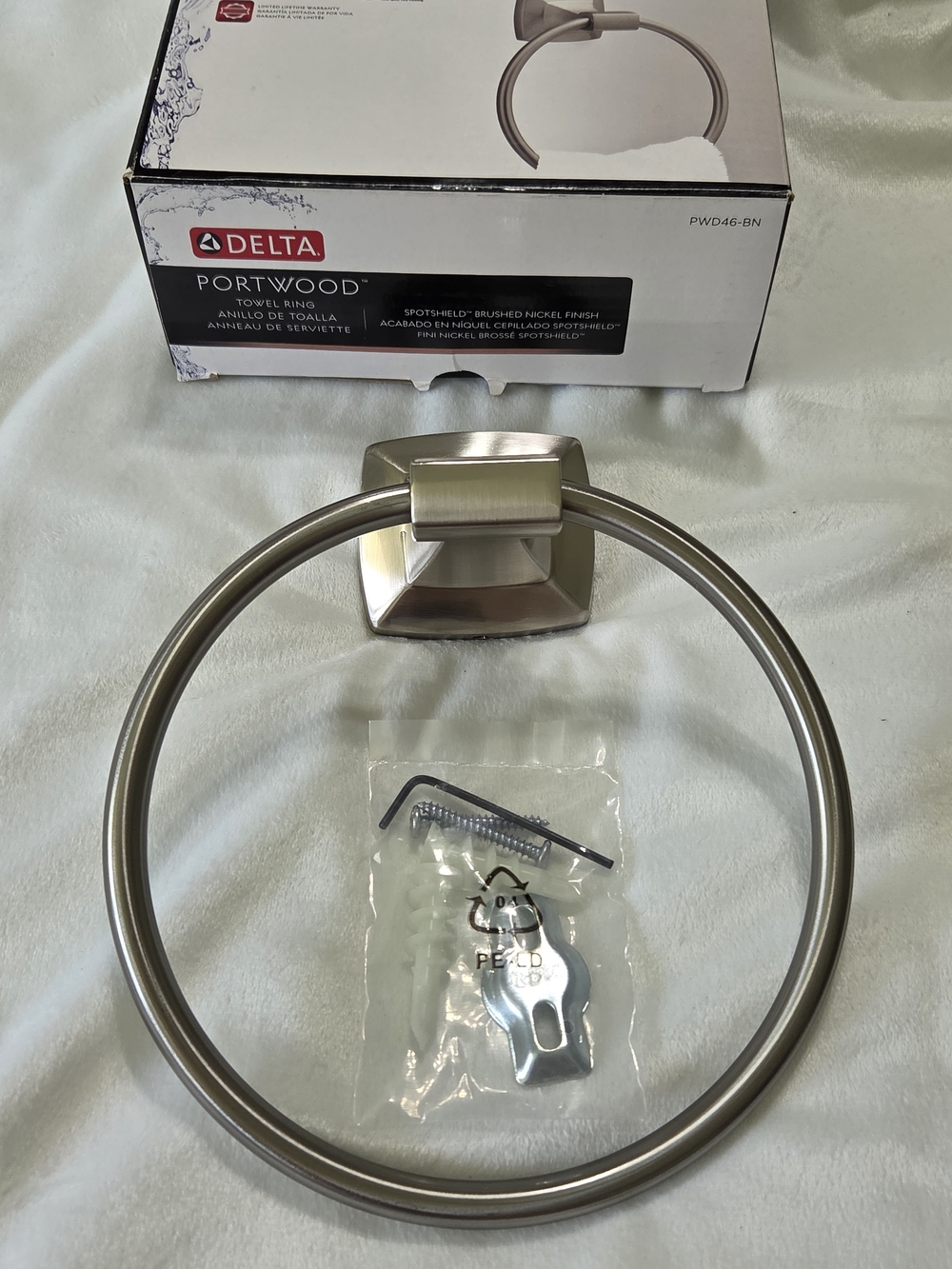 Delta Portwood Brushed Nickel Towel Ring